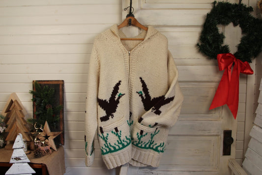 Vintage Hand Knit Mallard Sweater