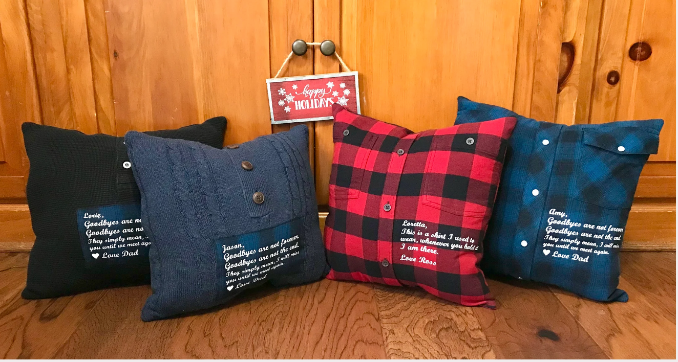 Memorial Shirt Pillows (Custom sewn)
