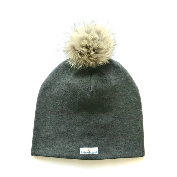 Winter Classic Colour Hat with Recycle Fur Pompom