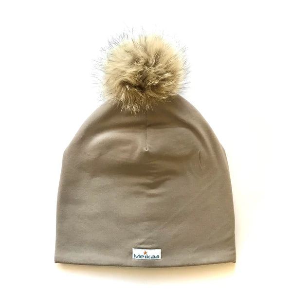 Winter Classic Colour Hat with Recycle Fur Pompom