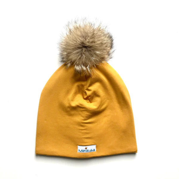Winter Colourful Hat with Recycle Fur Pompom