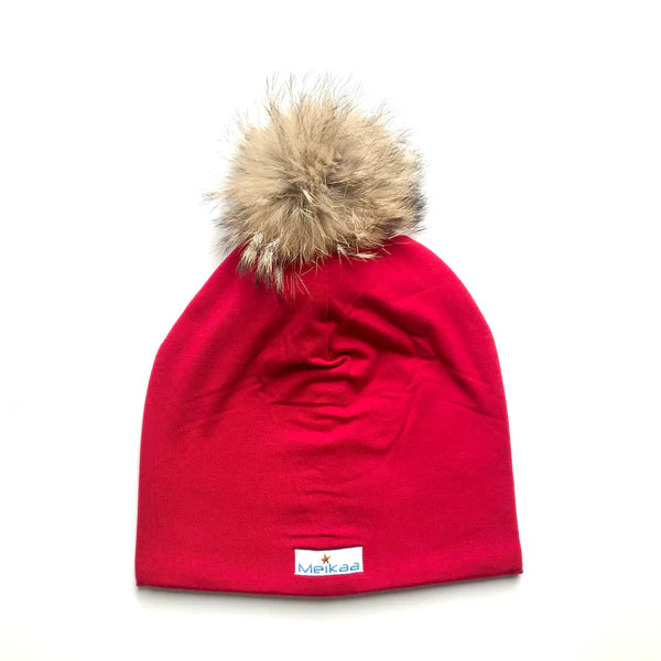 Winter Colourful Hat with Recycle Fur Pompom