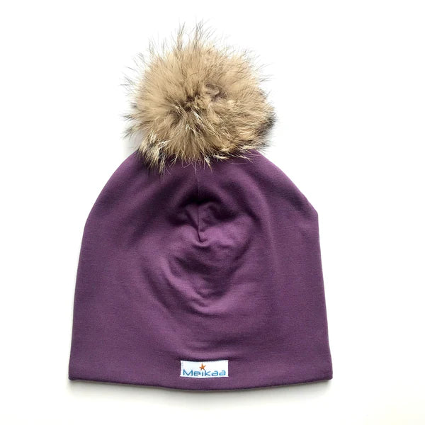 Winter Colourful Hat with Recycle Fur Pompom