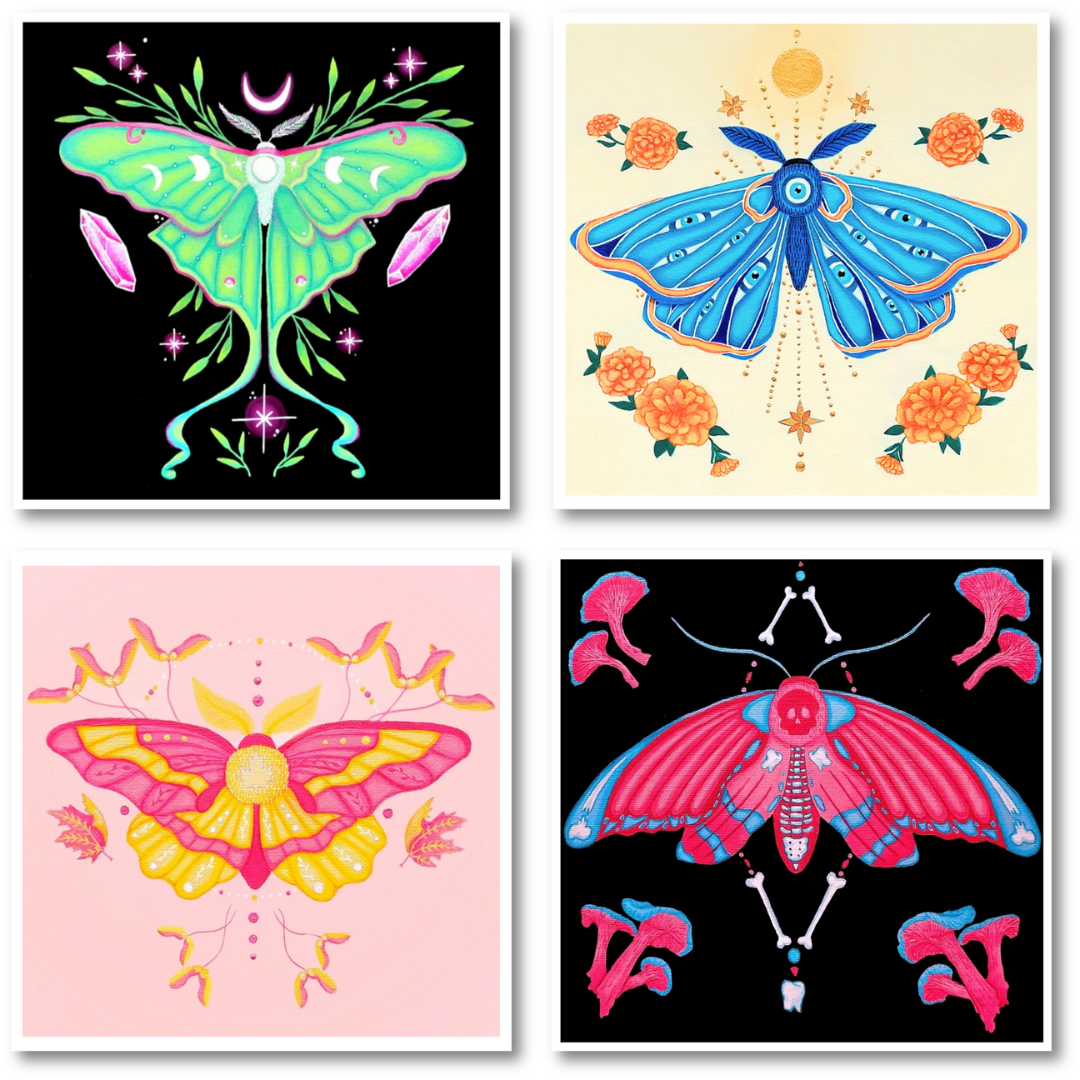 The Moth Collection | Set of 4 Art Prints