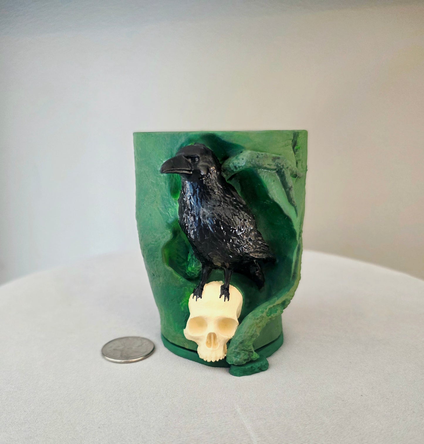 Raven and Skull Plant Holder