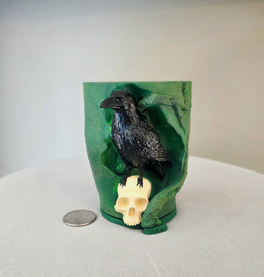 Raven and Skull Plant Holder