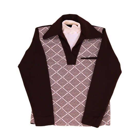 70s Collared Shirt with Built-in Turtleneck