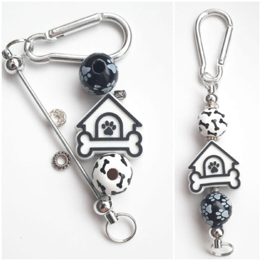 DOG Lover Silicone Bead Charm Keychain Kit DIY