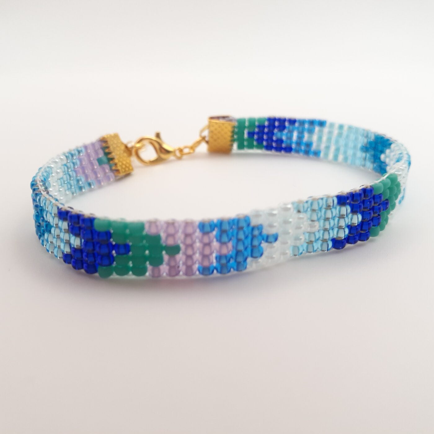 Geometric Arrows Design Thin Miyuki Glass Seed Bead Loom Beaded Bracelet