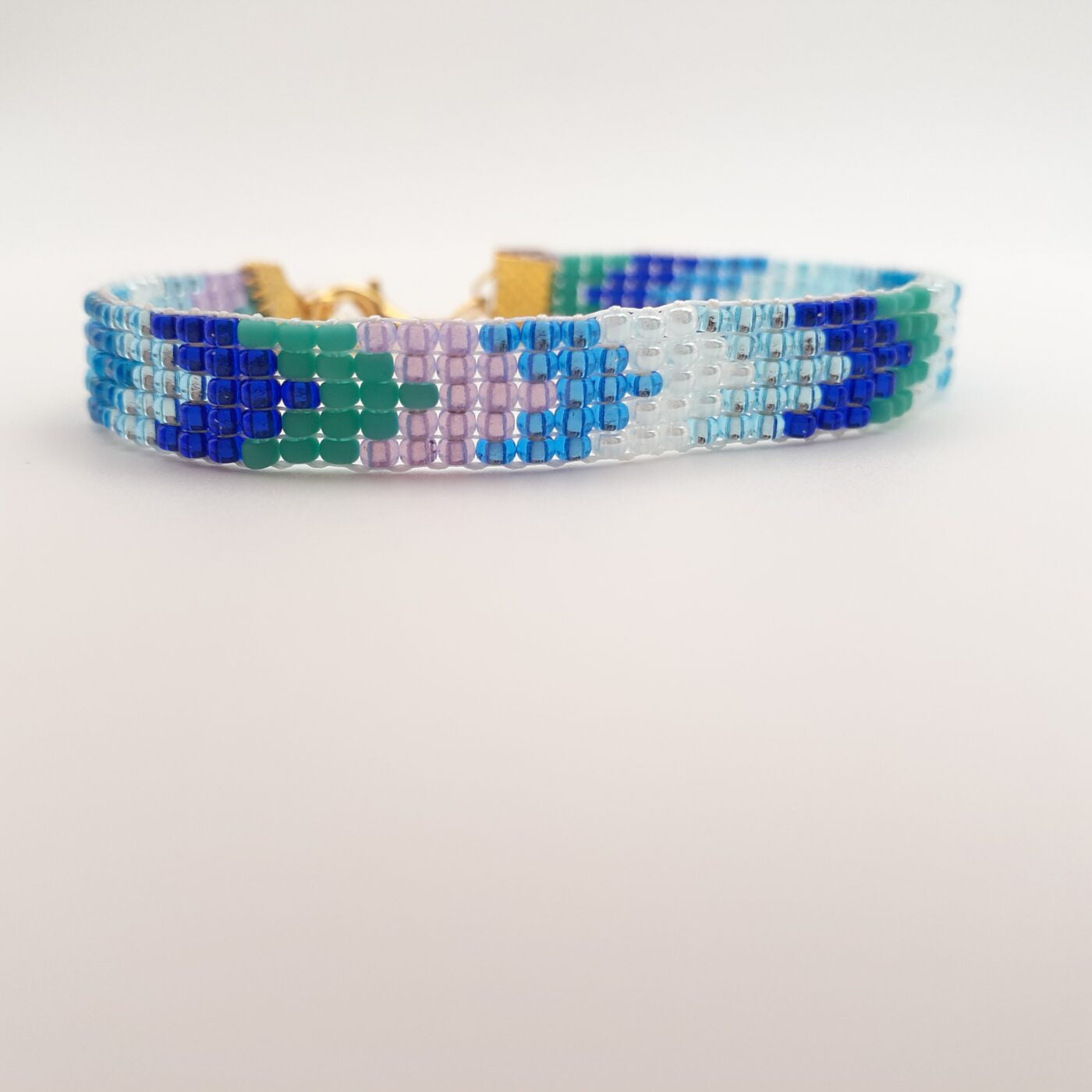 Geometric Arrows Design Thin Miyuki Glass Seed Bead Loom Beaded Bracelet
