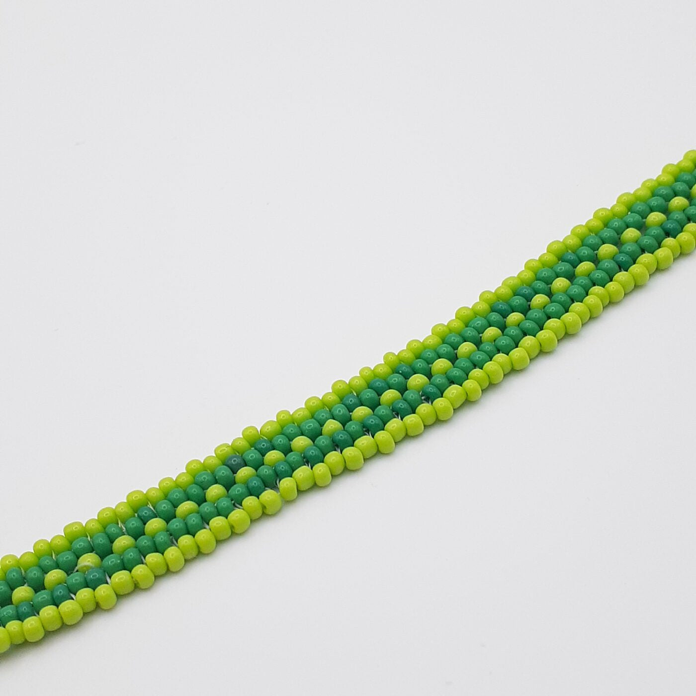 Green Handwoven Seed Bead Adjustable Bracelet
