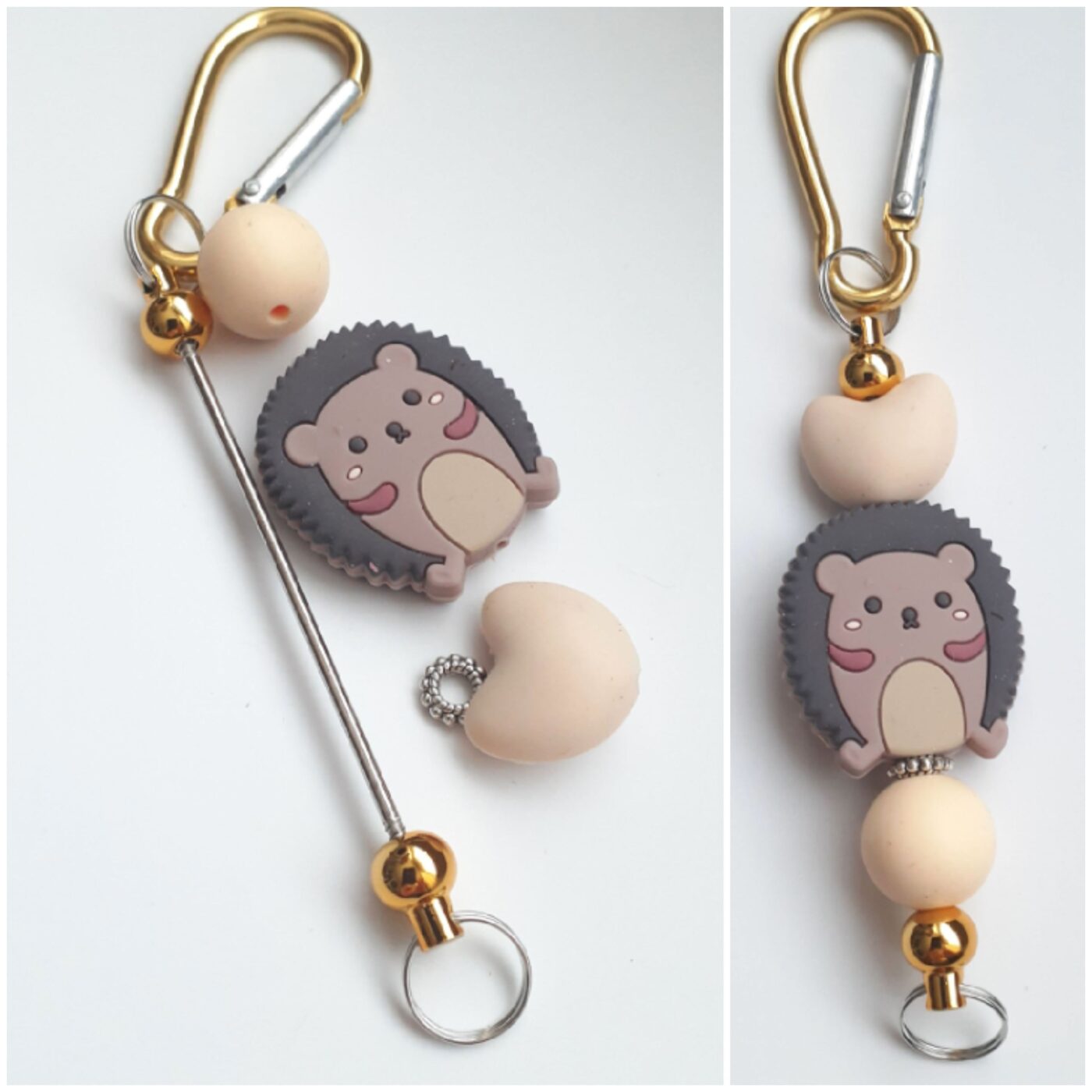 Hennie HEDGEHOG Silicone Bead Charm Keychain Kit DIY