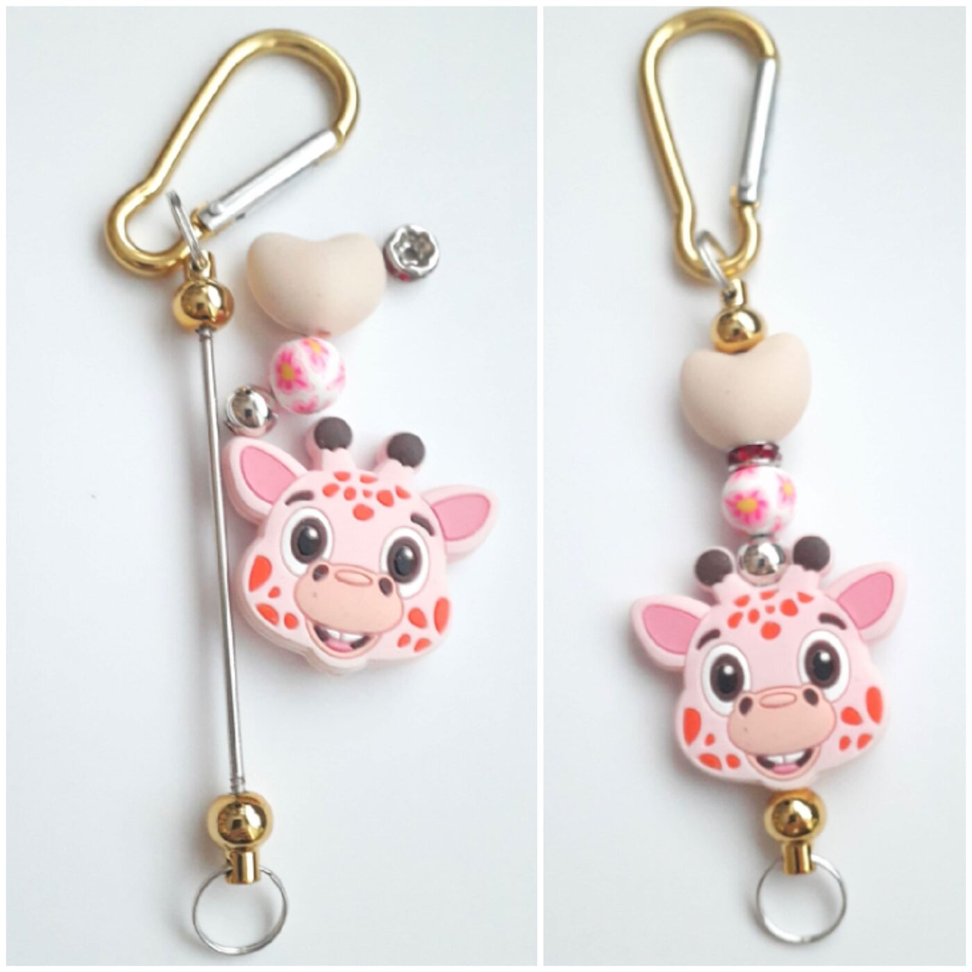 Jennifer Giraffe Silicone Bead Charm Keychain Kit DIY