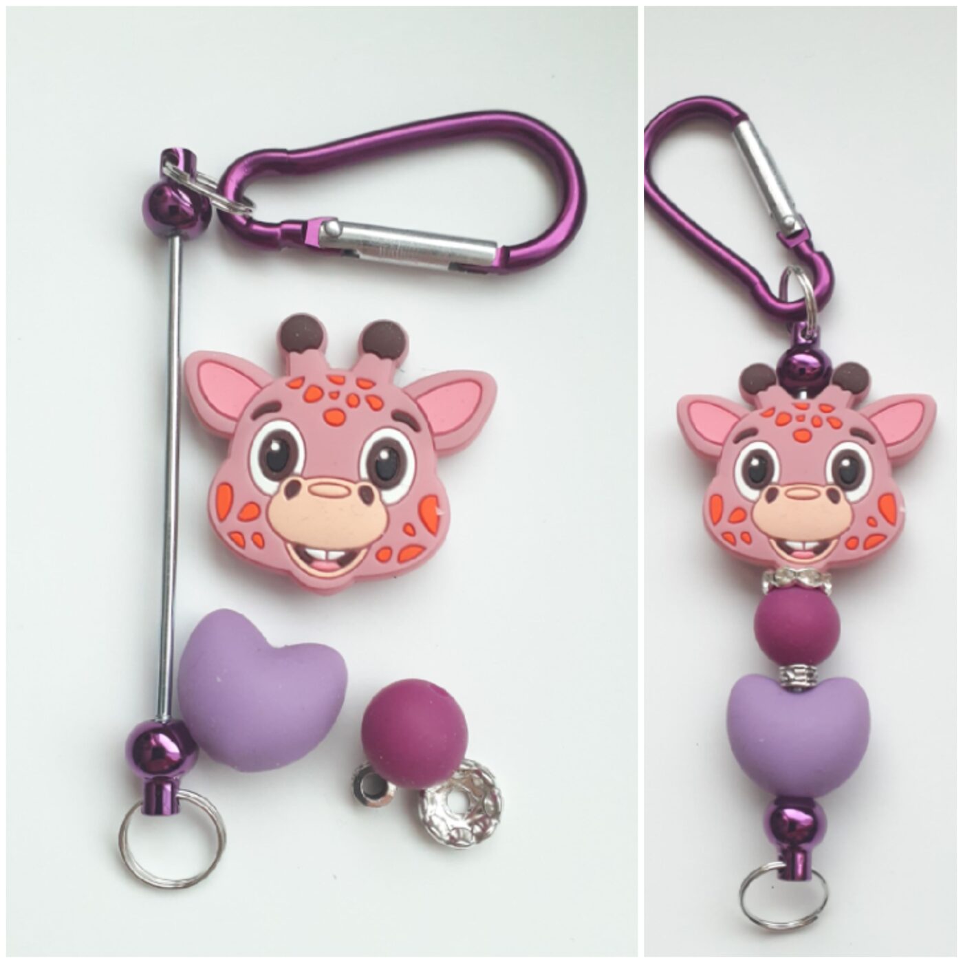 Jerome GIRAFFE Silicone Bead Charm Keychain Kit DIY