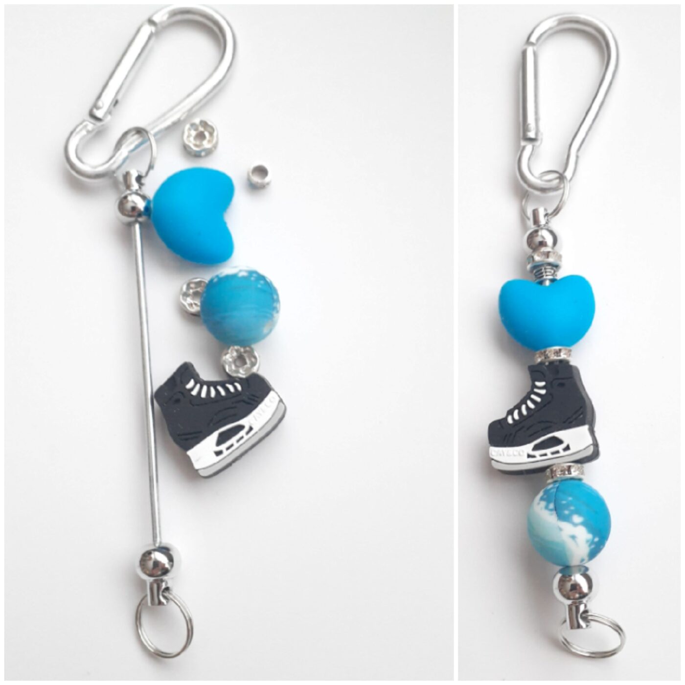 SKATE Skill Silicone Bead Charm Keychain Kit DIY