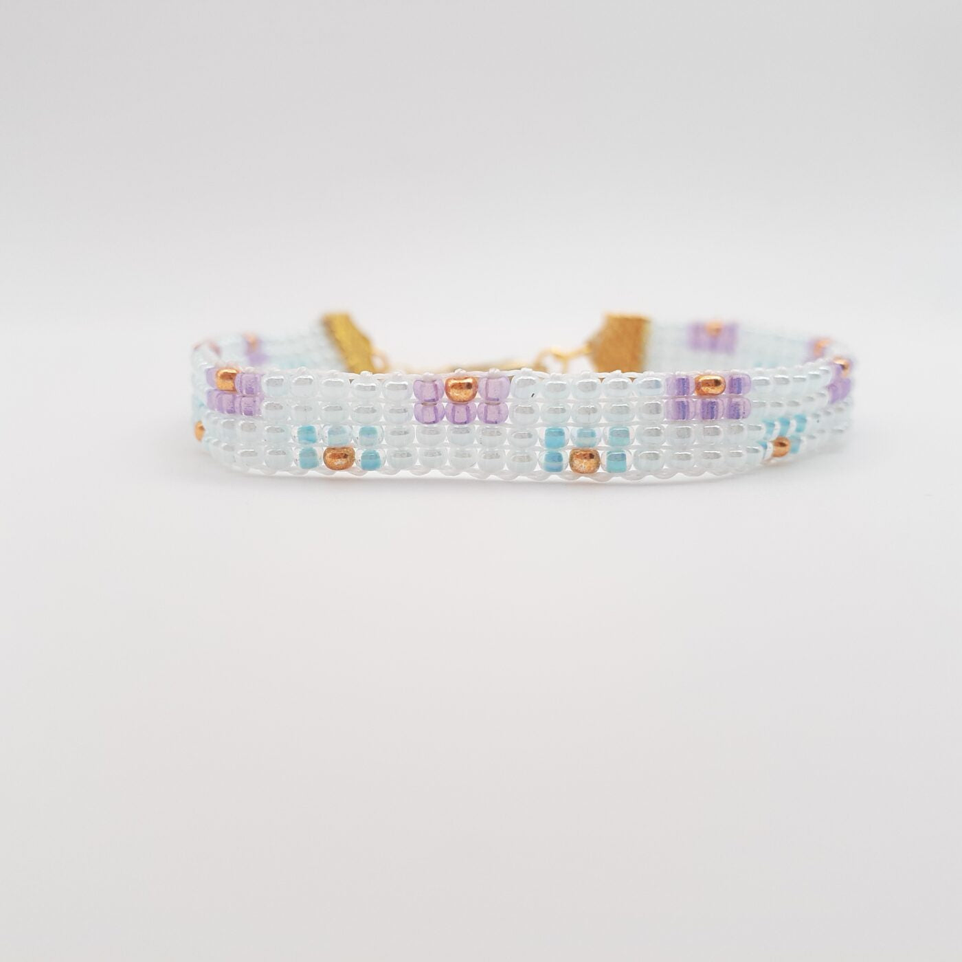 Spring fling with the pastels in this thin miyuki glass seed bead bracelet