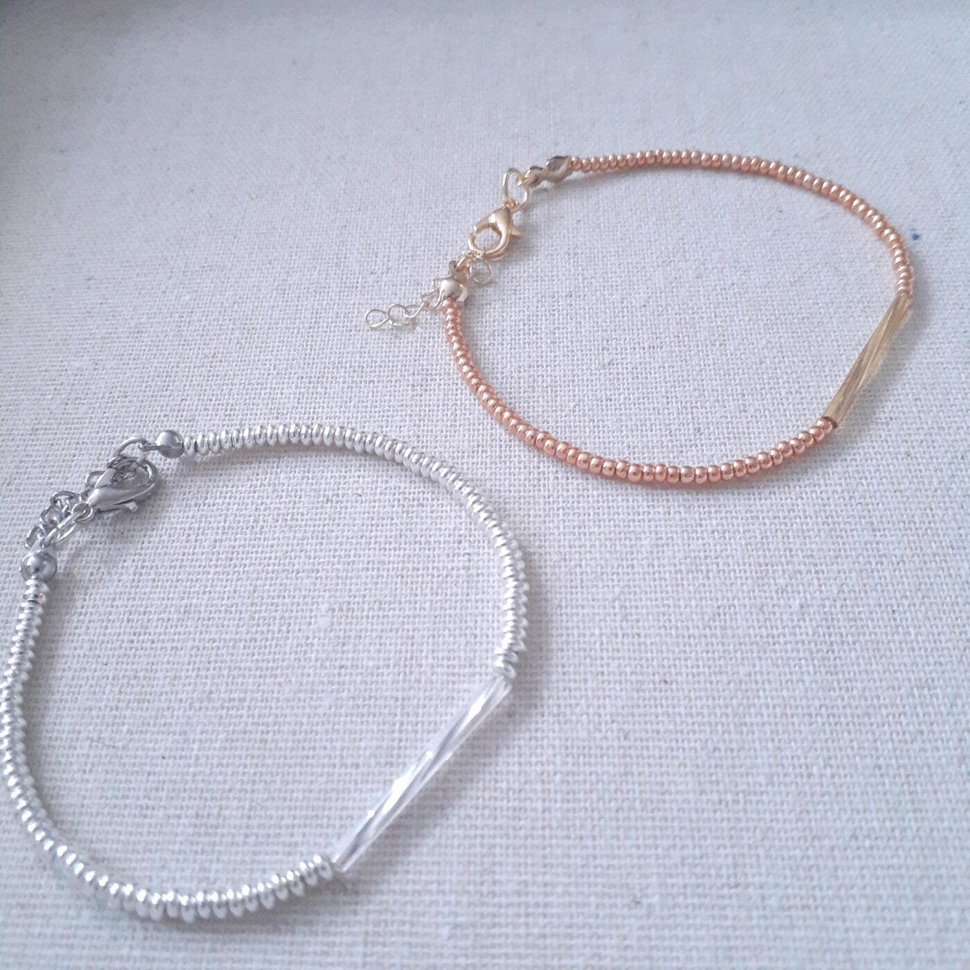 Thin Elegant Classy Copper Gold Beaded Bracelet