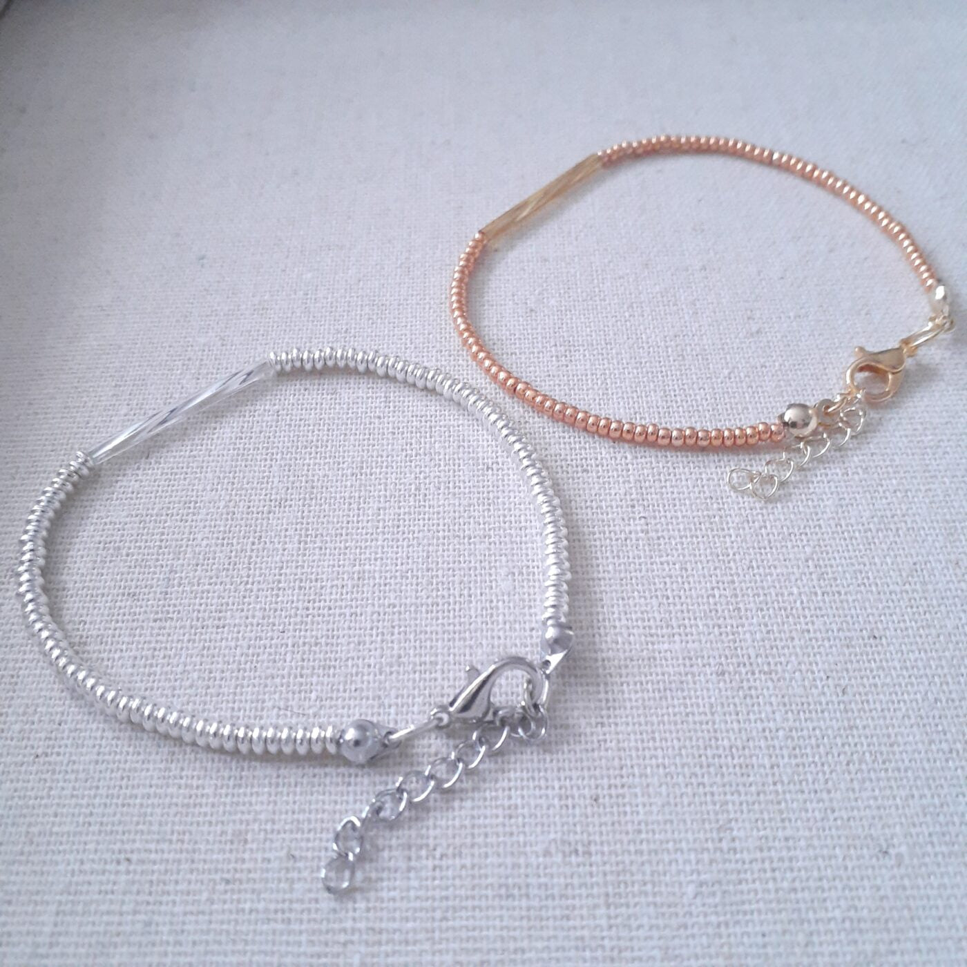 Thin Elegant Classy Silver Beaded Bracelet