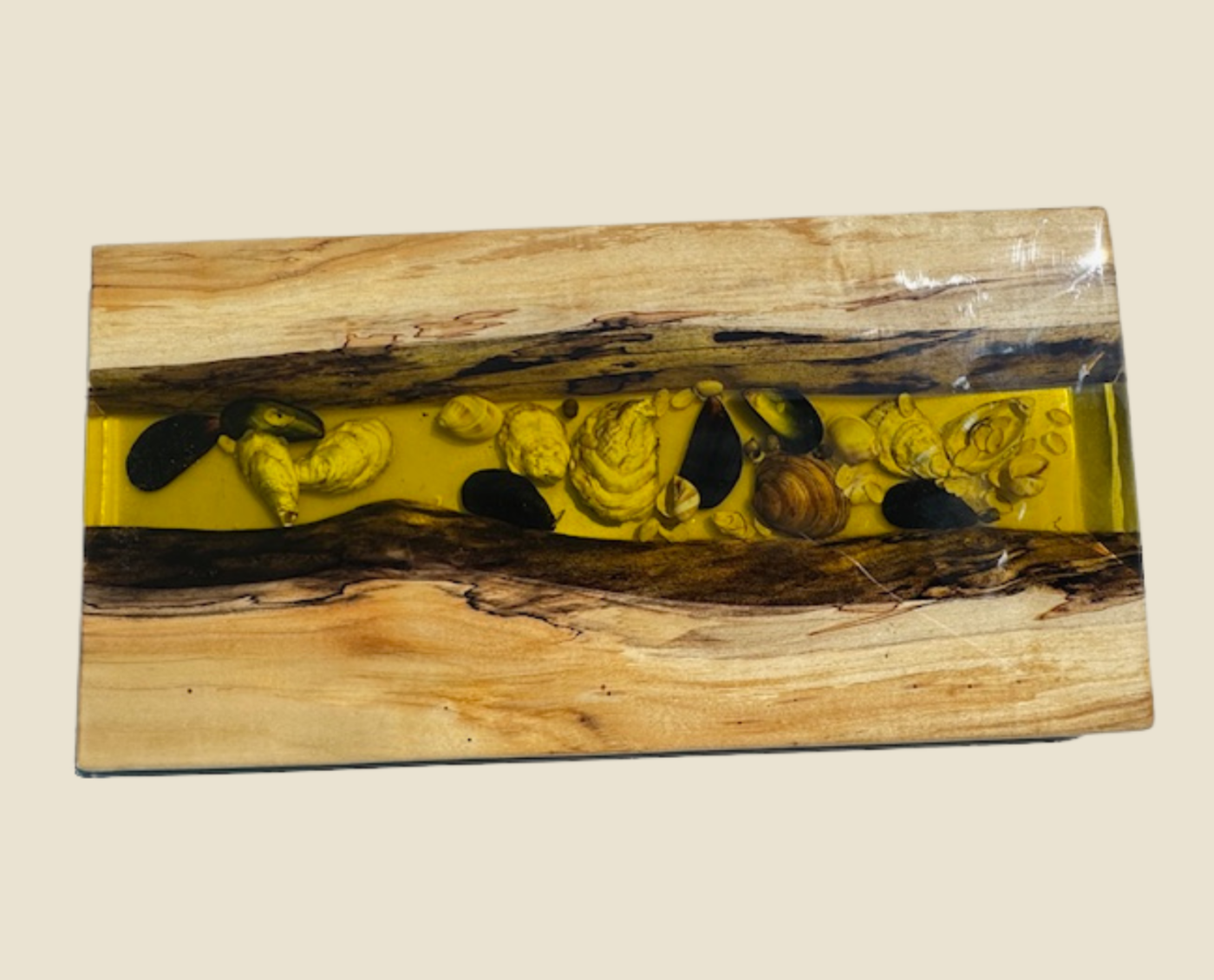 East Coast Beach Combing Treasures in White Oak and Epoxy
