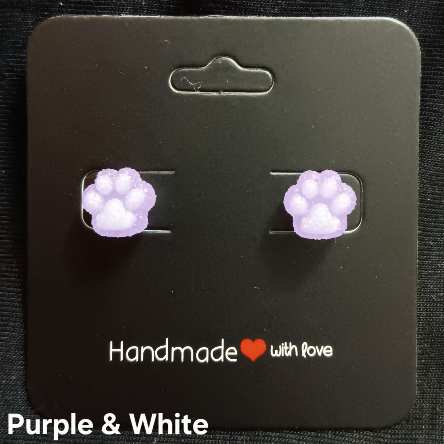 Paw Stud Earrings (variety of colours)