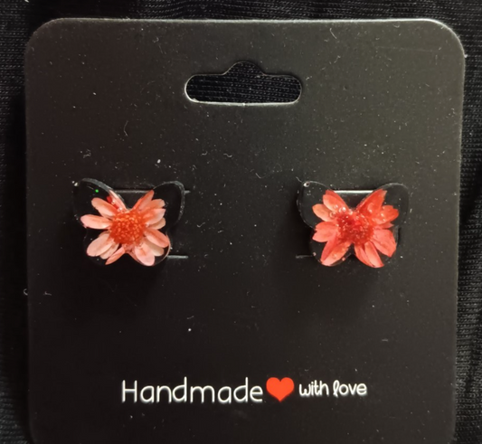 Flower Petal Earrings (Red)