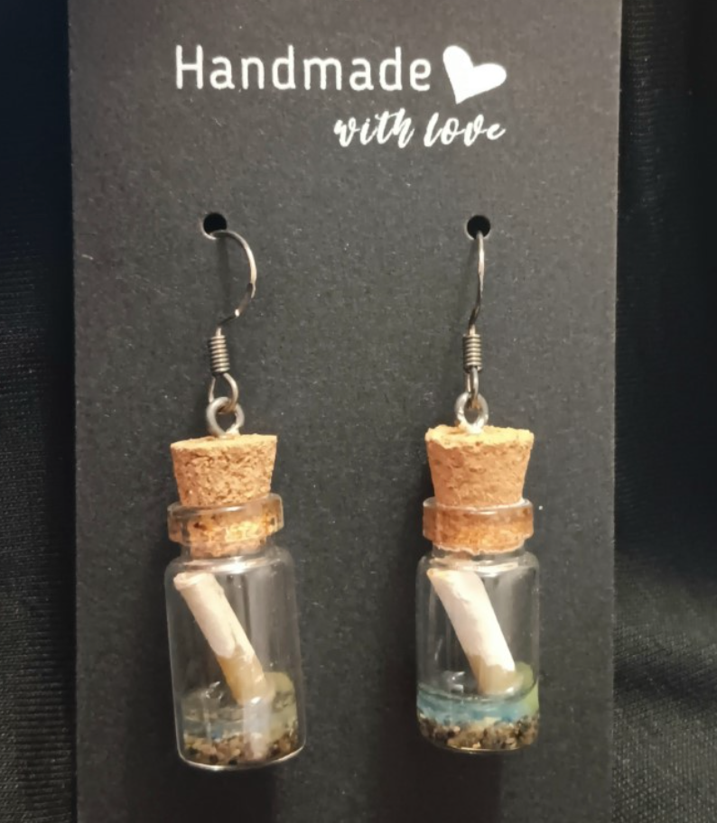 Message In A Bottle Dangle Earrings