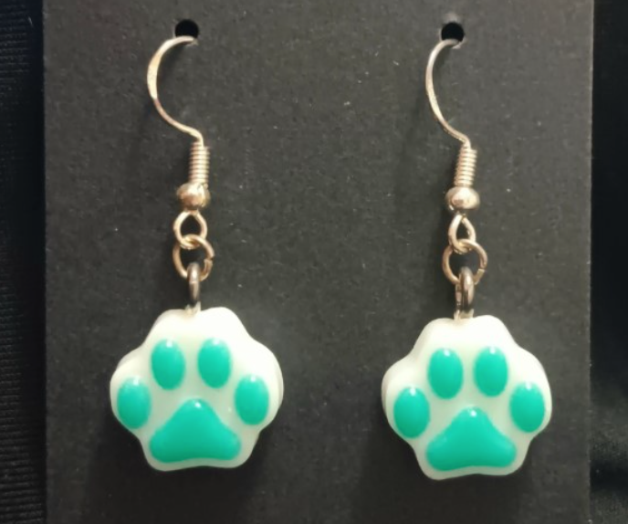 Paw Dangle Earrings (variety of colours)