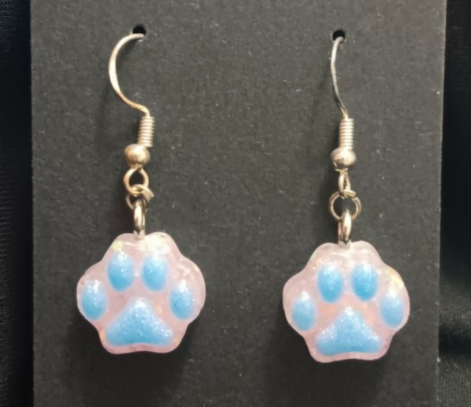 Paw Dangle Earrings (variety of colours)