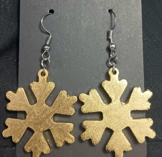 Thick Snowflake Dangle Earrings (variety of colours)