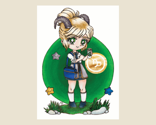 Astro Girls Art Print - Capricorn