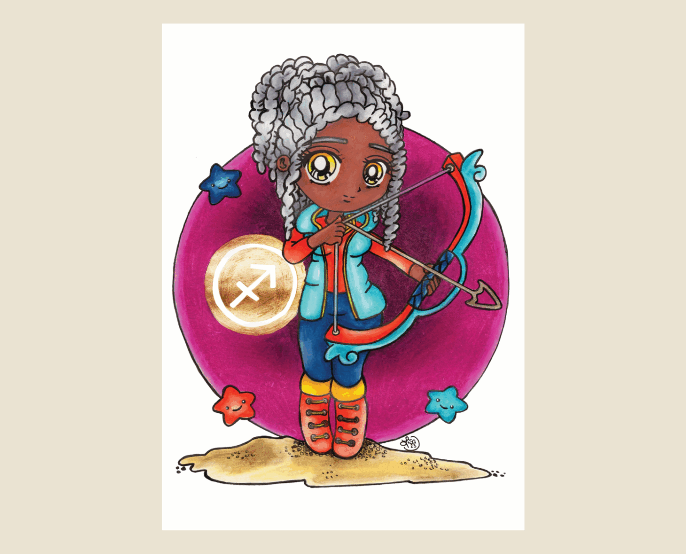 Astro Girls Art Print - Sagittarius