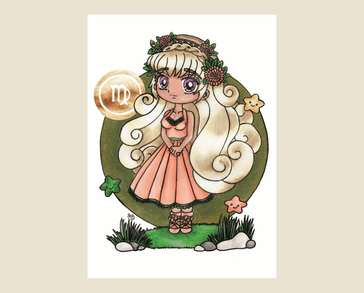 Astro Girls Art Print - Virgo