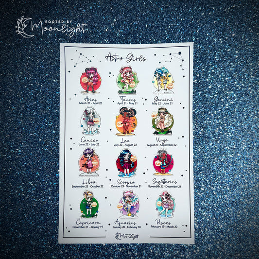 Astro Girls Sticker Sheet (full sheet)
