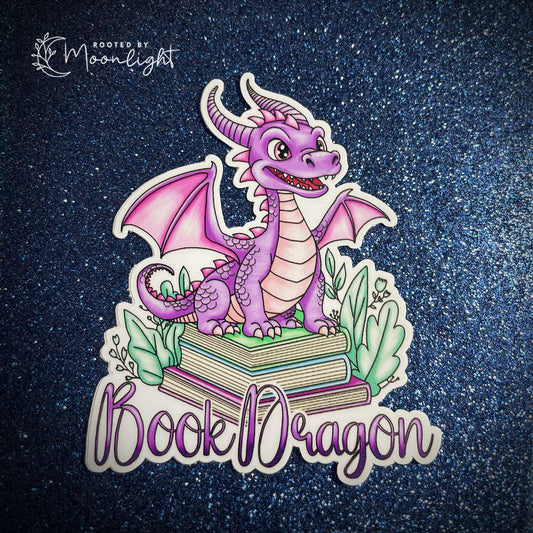 Book Dragon Vinyl Sticker