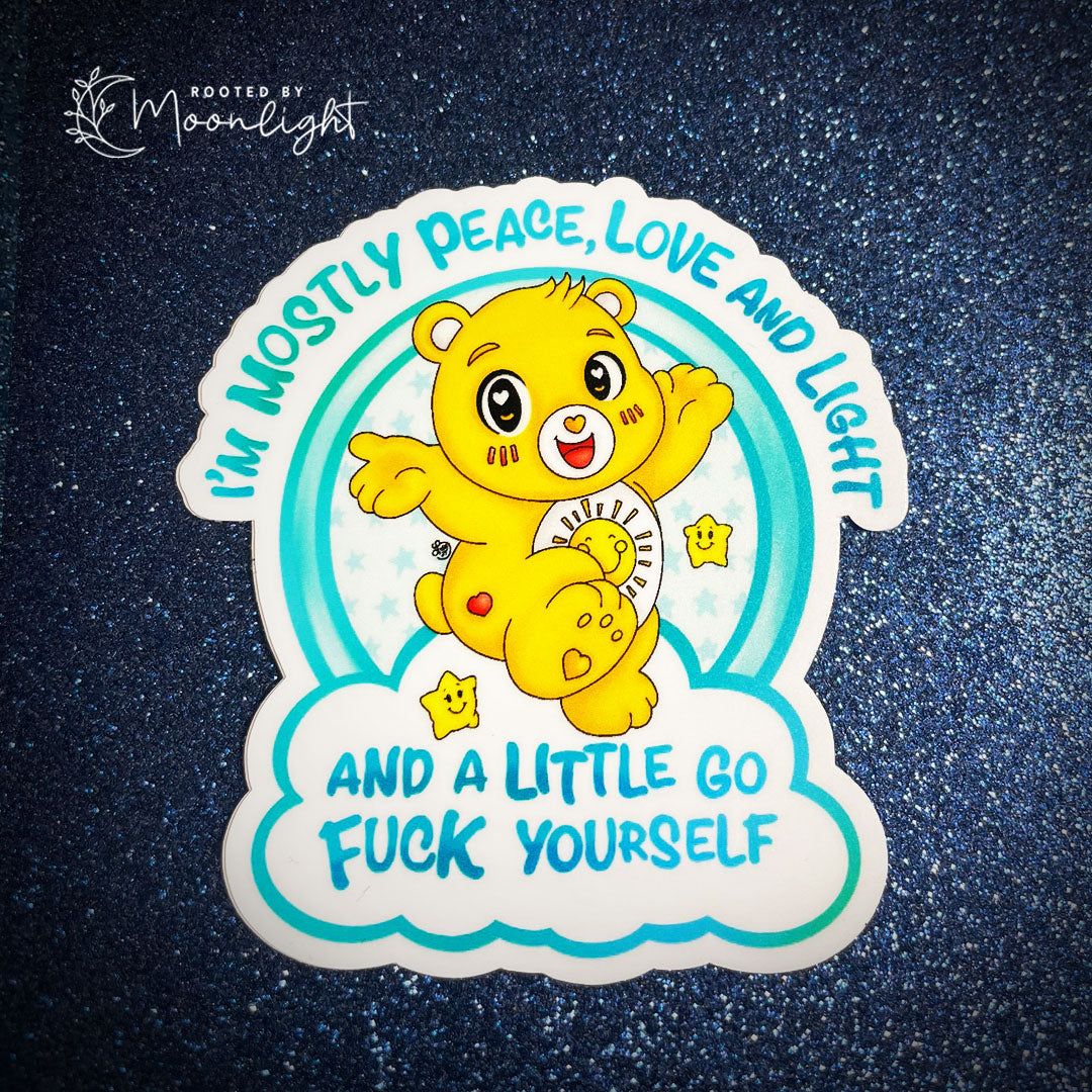 Peace, Love, and Light Sunny Bear Sticker