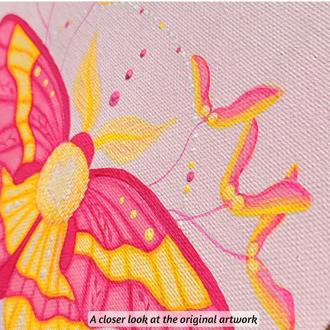 Rosy Maple Moth Art Print