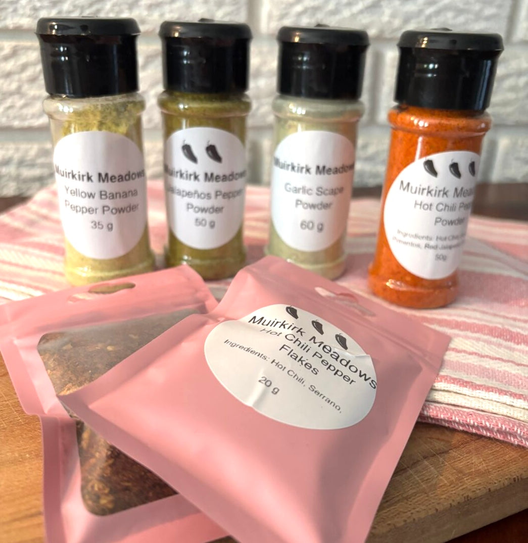 Farm Fresh Pepper & Garlic Scape Powders