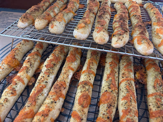 Sourdough Cheesy Garlic Breadsticks