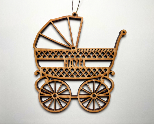 Baby Carriage Ornament – Customizable