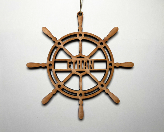 Boat Helm Ornament – Customizable