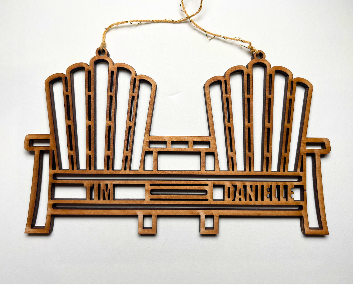 Double Muskoka Chair Ornament - Customizable