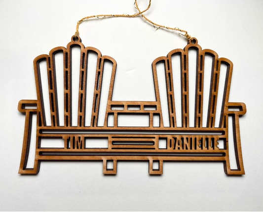 Double Muskoka Chair Ornament - Customizable