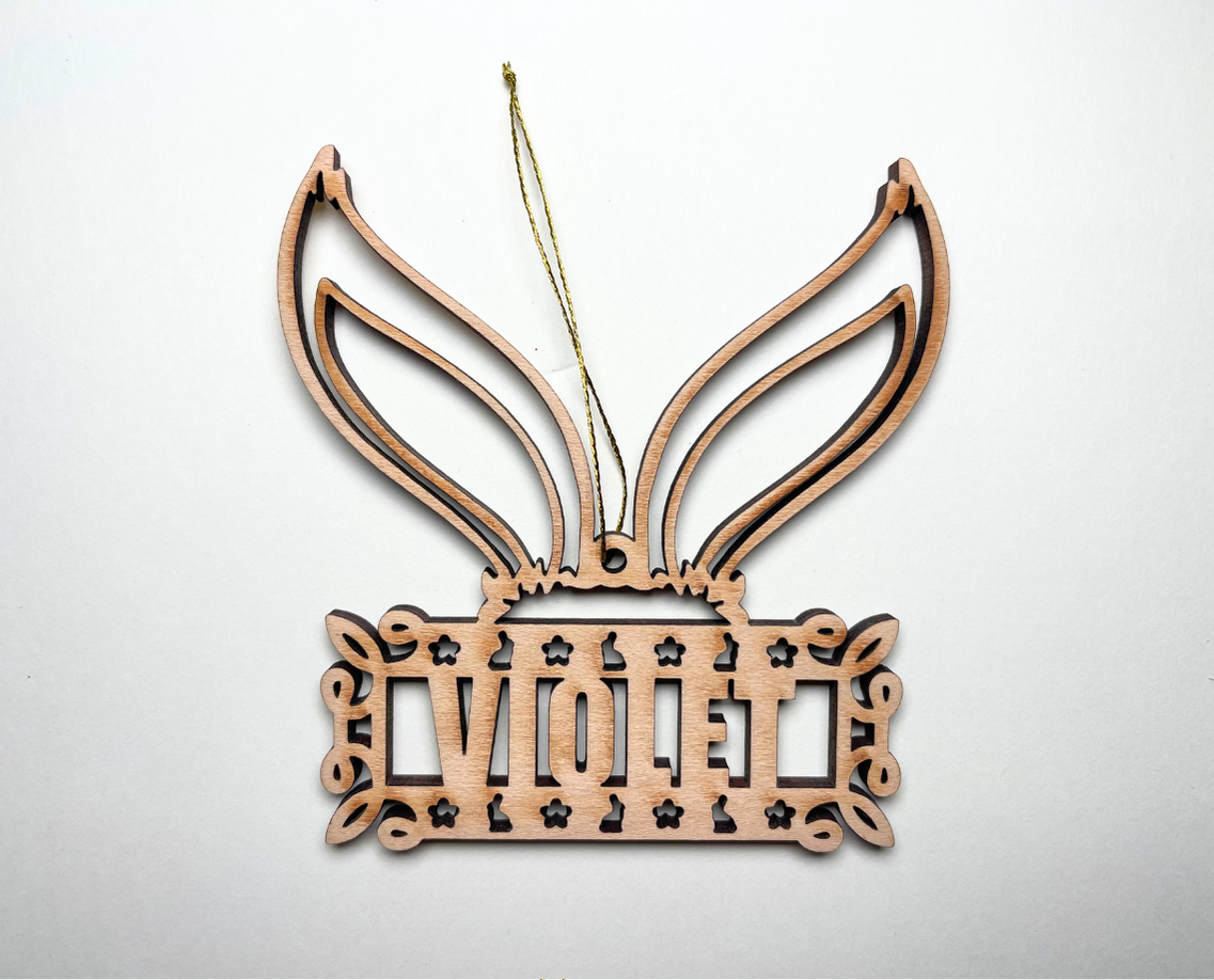 Easter Bunny Ears Ornament – Customizable
