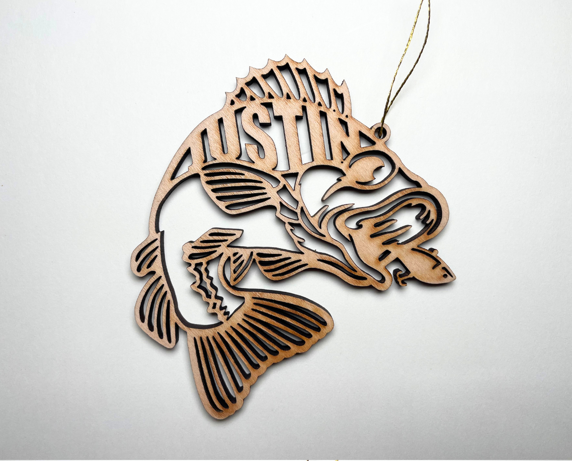 Fish on Lure Ornament – Customizable