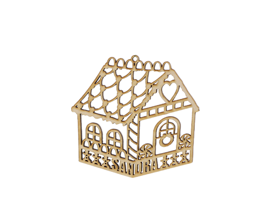 Gingerbread House Ornament – Customizable