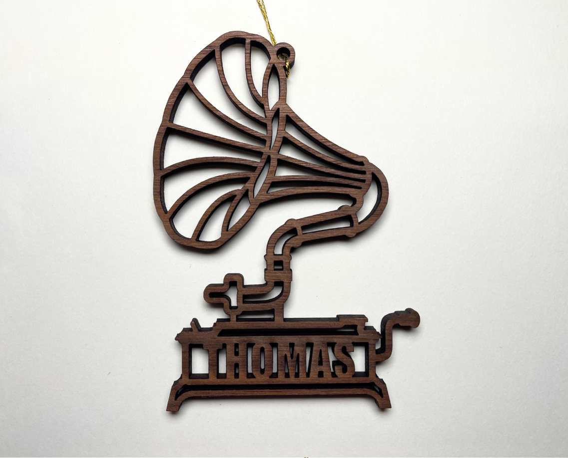Grammophone Ornament – Customizable