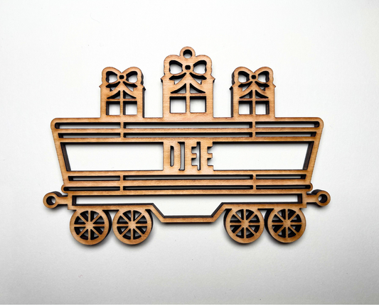 Holiday Train Coal Car Ornament - Customizable