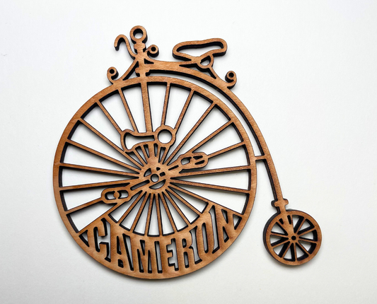 Penny-Farthing Bicycle Ornament – Customizable