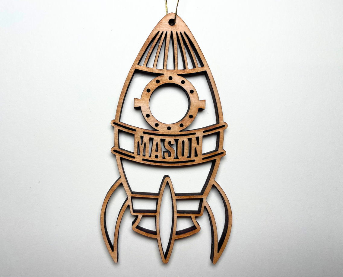 Rocket Ship Ornament – Customizable