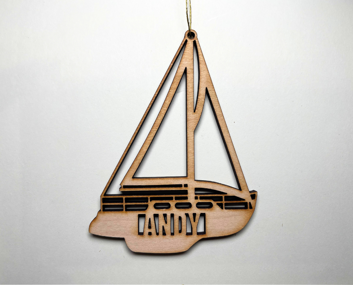 Sail Boat Ornament – Customizable